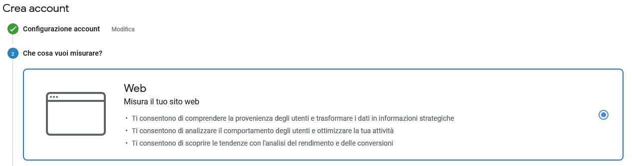 Configurazione Google Analytics